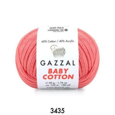 GAZZAL  BABY COTTON   3435  - 60% Хлопок, 40% Акрил 50 г/165 м